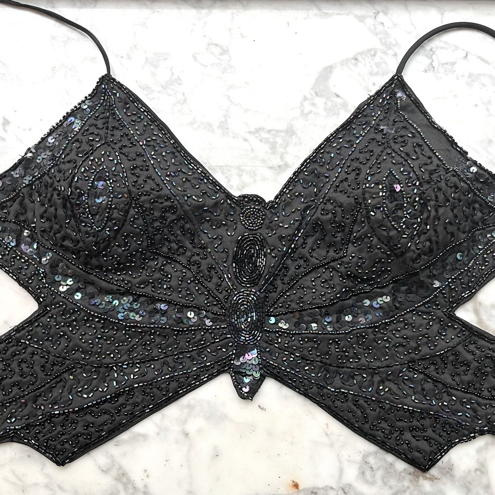 Sequin Vintage Butterfly Top - Passport